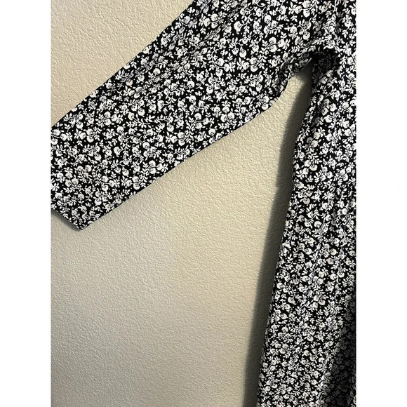 Old Navy Black/White Floral Long Sleeve Fit & Flare Size XXL - Picture 3 of 5
